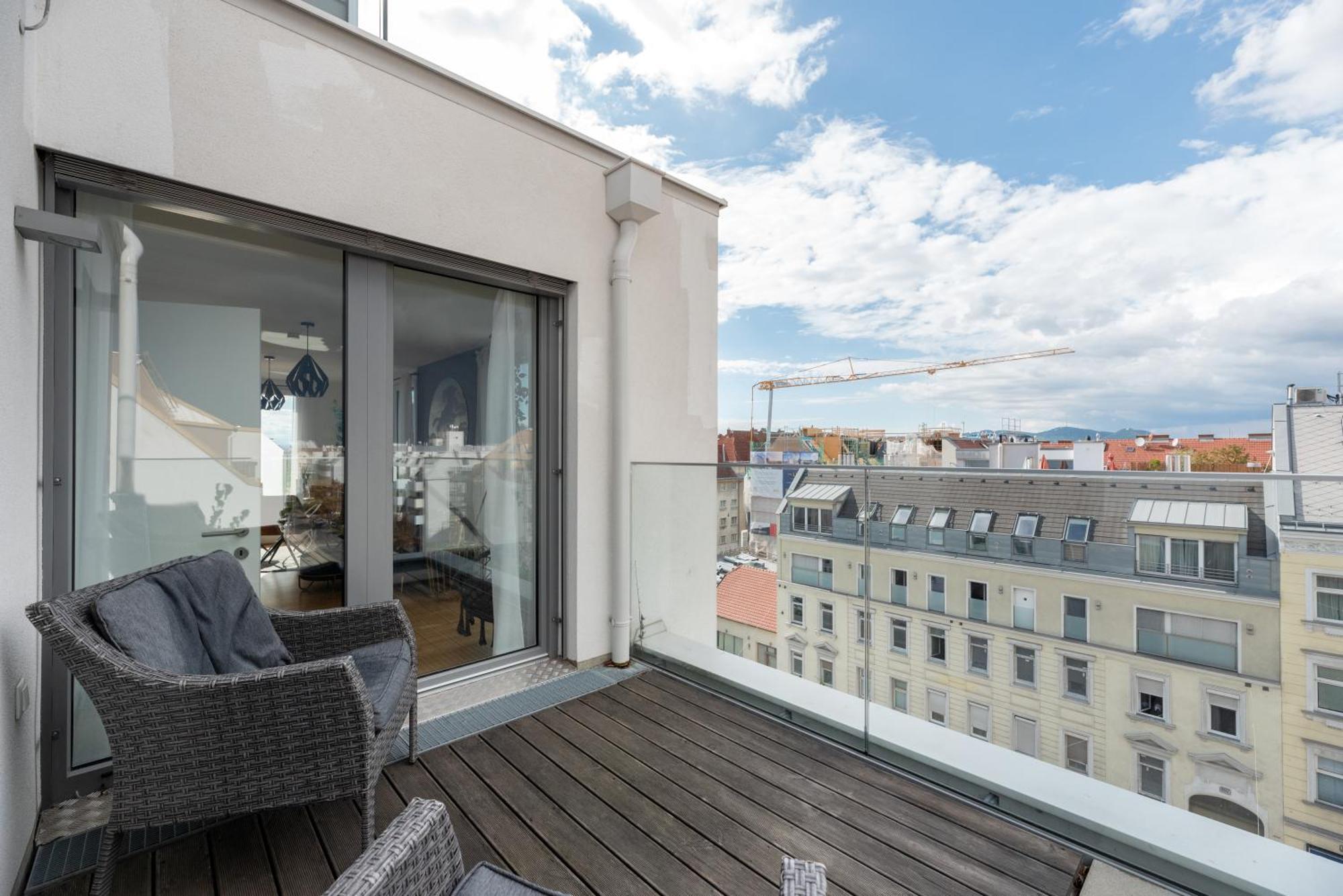 Apartment Mit Traumhafter Dachterrasse & Weitblick Viena Exterior foto